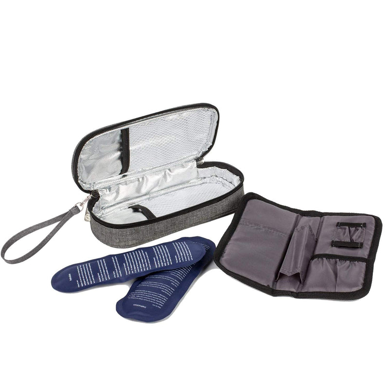 [Australia] - Apollowalker Cooler Bag Insulin Bag for Diabetes Syringes, Insulin Injections and Medications Gray 