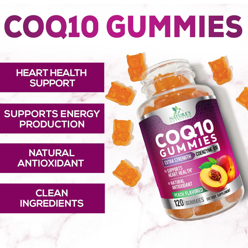 [Australia] - CoQ10 100mg Gummies - Coenzyme Q10 Supplement, CoQ10 Gummies Antioxidant for Heart Health Support & Energy Production, High Absorption Coenzyme Q10 Gummy Supplements - 120 Count Coenzyme Q10 Vitamins 120 Count (Pack of 1) 