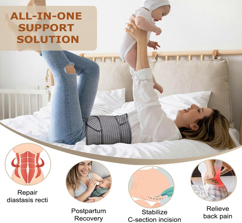 [Australia] - Abdominal Binder Post Surgery, Postpartum Belly Band – C Section Belly Binder Support Belt, Post Surgery Compression Garment, Stomach Wrap, Hernia Belt for Women & Men, 2-in-1 L/XL 
