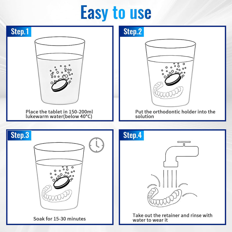 [Australia] - Retainer Cleaner Tablets for Invisalign,30 SULPHATE-free Effervescent Denture Cleaner with Aligner Tools Remove Stains ＆Odors -Mouth Guard Cleaner Night Guard Cleaner Tablets for Ultrasonic Cleaners 30 
