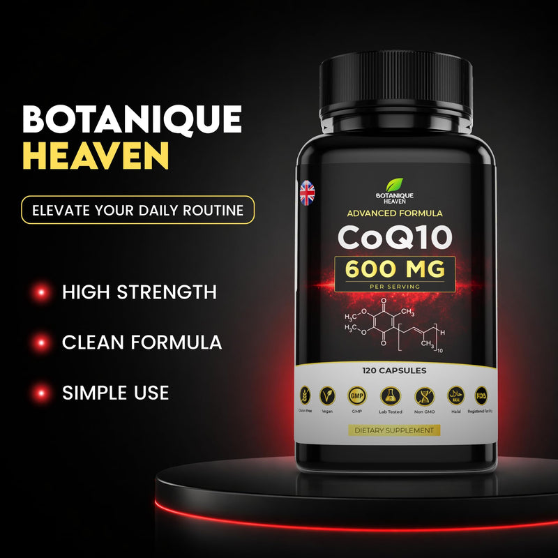 CoQ10 600mg Per Capsule – High Potency Coenzyme Q10 (Ubiquinone) – 120 Vegan Capsules – One Per Day – Clean Formula – Non-GMO & Gluten Free Supplement