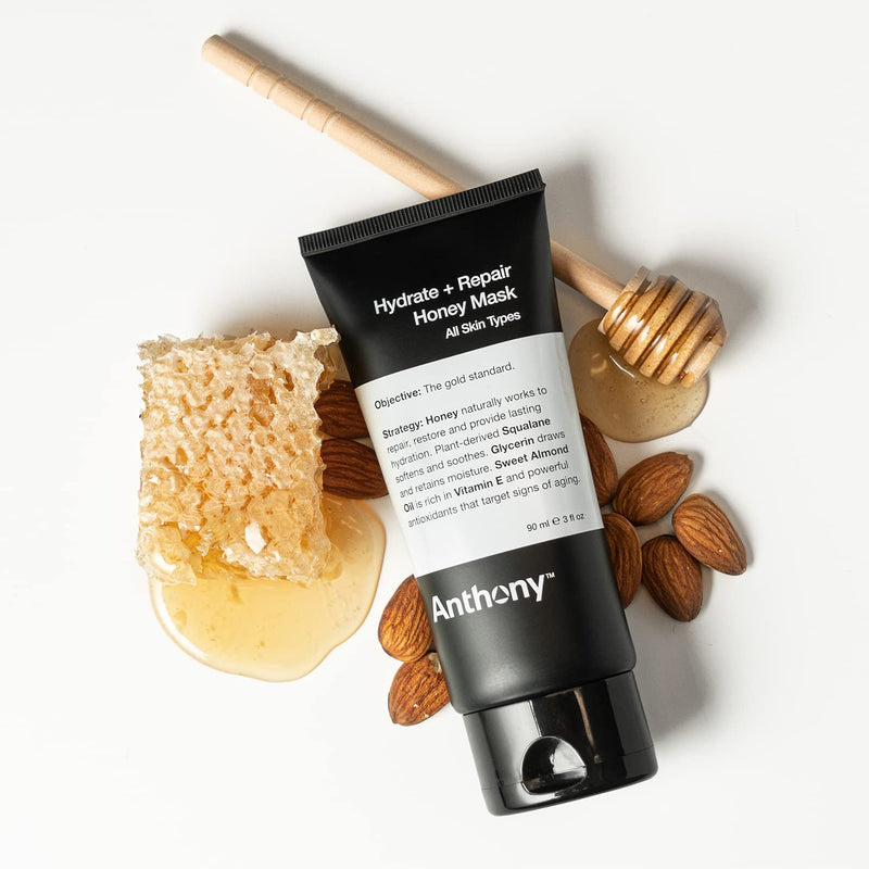 Anthony Hydrate + Repair Honey Mask, 3 Oz | Honey with vitamins C and E, glycerin, squalane and calendula helps soothe and moisturize dry to normal skin.