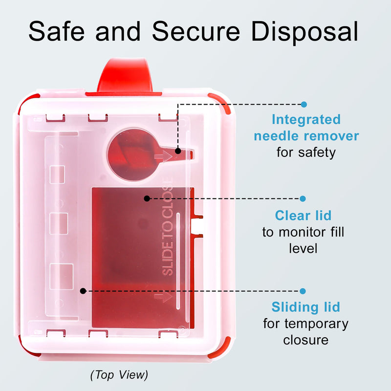 [Australia] - Sharps Container Small - Sharps Containers for Home Use and Labs - Portable Needle Disposal and Travel Size Biohazard Bin - 1 Quart (Pack of 1) 1.0 