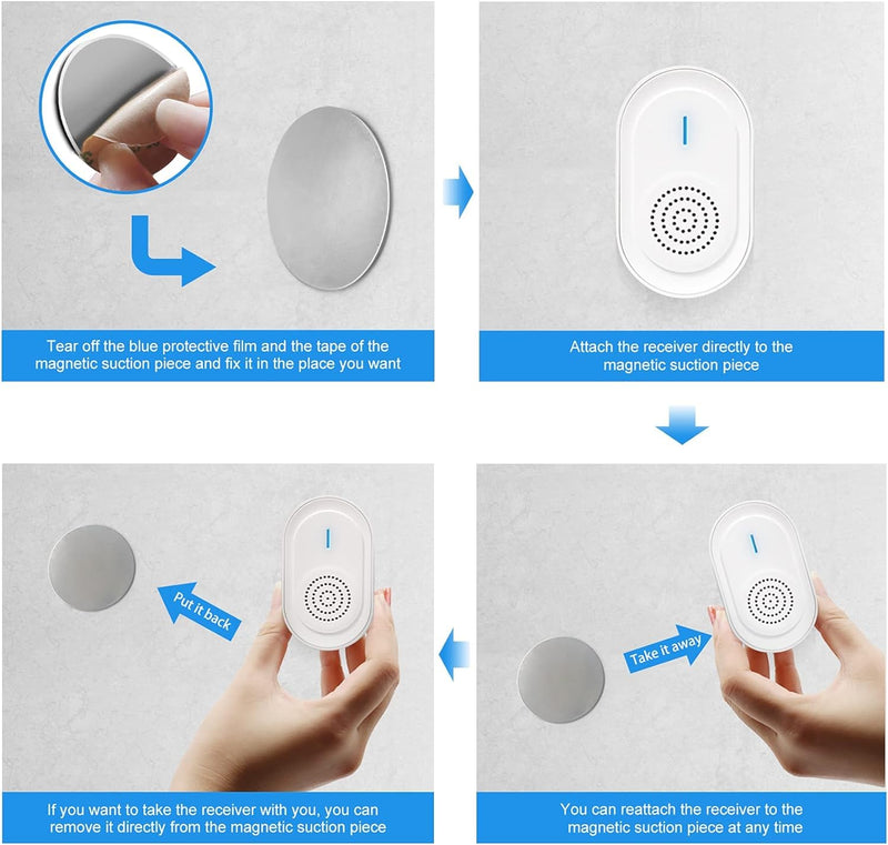 [Australia] - CallToU Wireless Caregiver Pager Call Button Medical Nurse Alert System Alarm and Panic Button at Home/Patients/Disabled,2 Emergency Buttons(1 SOS Watches+1 Button) + 2 Receivers CC05-06 2-2 