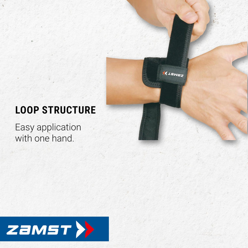 [Australia] - Zamst Wrist Band - Adjustable Sports Wrist Brace with Dual Strap Structure for General Wrist Support, Wrist Wraps for Pain Relief - for Tennis, Racket Sports, Gym, Working Out Small 