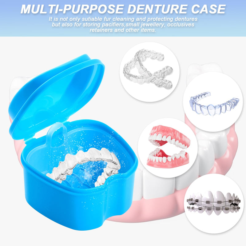[Australia] - Pack of 2 denture box, denture container, denture box, tooth splint box, braces box, portable braces box, storage box, container for false teeth, denture cleaner box 