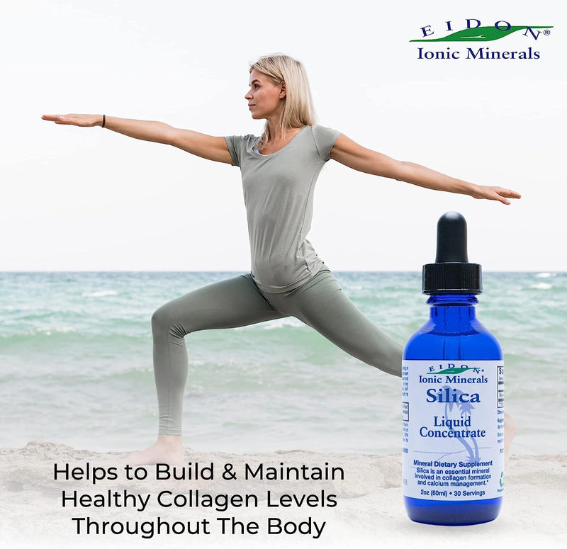 [Australia] - Eidon Ionic Minerals Liquid Silica & Zinc Drops - Silica & Zinc Supplements for Adults and Kids, Hair & Collagen Support, Immune Support, All-Natural, No Preservatives or Additives - 2 oz, Pack of 2 