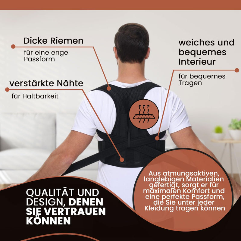 [Australia] - DONNER KRAFT posture correction men and women: back posture corrector posture correction strap for men and women - adjustable and breathable posture trainer + ebook guide (L) L 