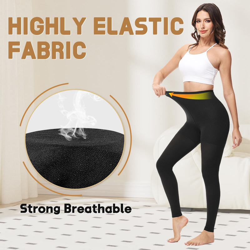 [Australia] - Beister Medical Compression Pantyhose for Men & Women, 15-20mmHg Opaque Footless Waist High Compression Stockings & Leggings, Circulation Support Pressure Tight for Varicose Veins, Oedema, Flight, DVT Black Large 