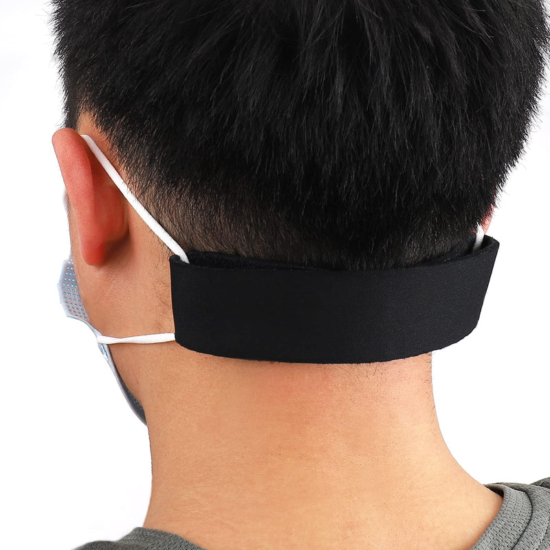 [Australia] - Neoprene Face Mask Ear Savers, Comfortable Mask Extender for Relief Ear Pain, Cute Mask Extender Strap, Adjustable Reusable Lightweight Mask Holder with Magic Hook Tape for Teens & Adult. Black Set 