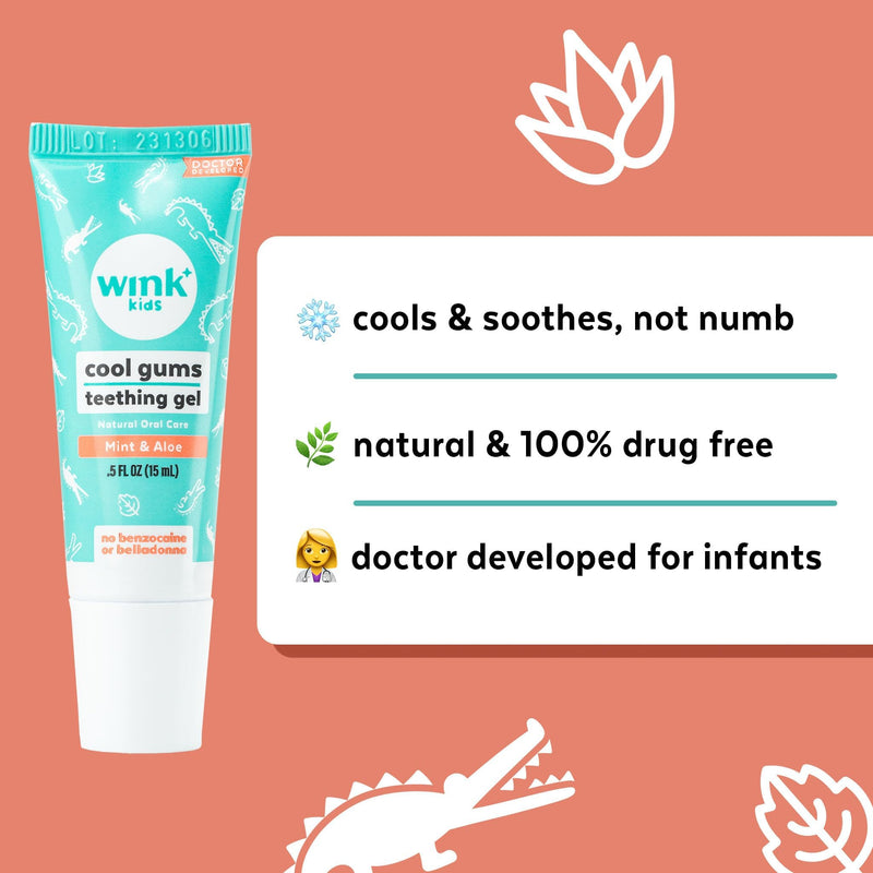 [Australia] - Wink Well - Baby Teething Relief for Infants and Kids, Cooling, Soothing Natural Gel for Sore Gums and Other Teething Discomfort (4 Pack, 15 ml Each) 