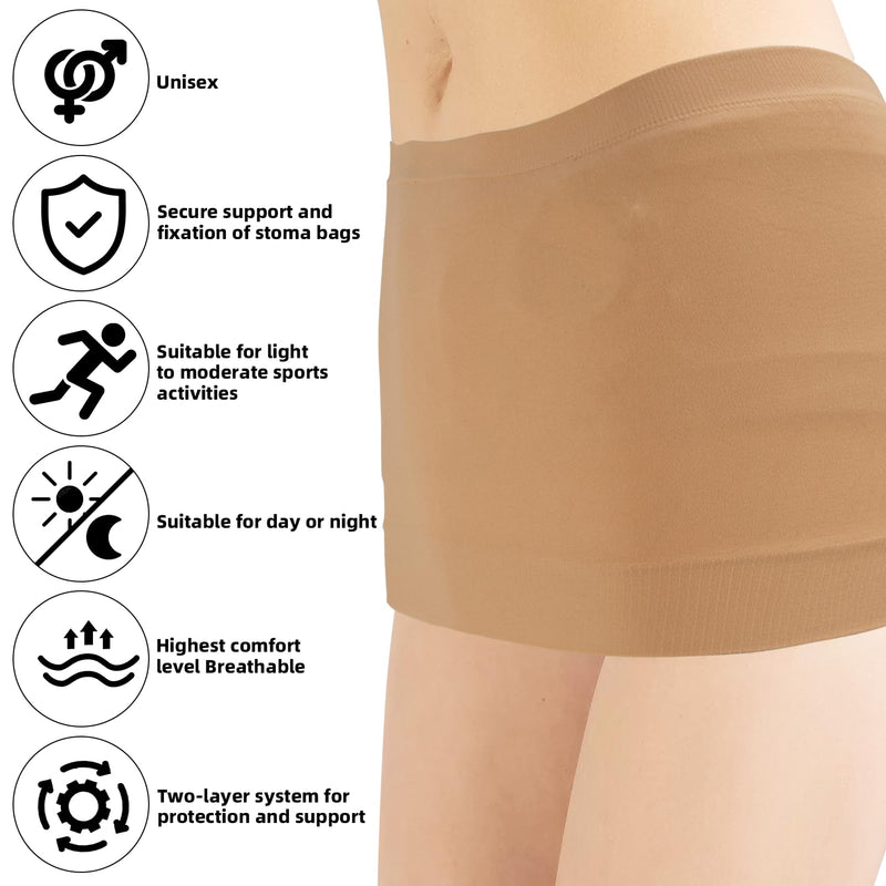 [Australia] - Ostomy Support Garments, Hernia Support Garments, Ostomy Bag Covers for Women, Ostomy Wrap to Secure Colostomy Bags(Beige,S) S(34"-44") 