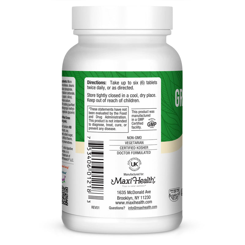 Super Greens Capsules – Green Vitality Tablets with Spirulina, Wheat Grass, Barley Grass & Chlorella – Natural Green Vitamins & Superfood Supplement for Energy, Detox & Immune Support – 180 Tablets