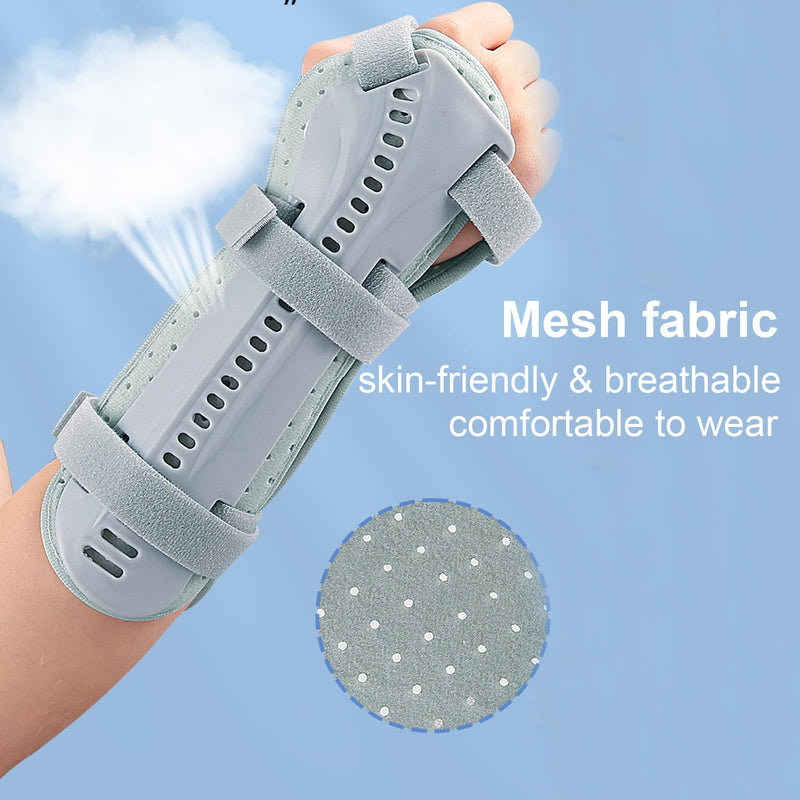 Forearm & Wrist Support Brace Splint, Forearm Immobilizer Brace Splints Breathable Wrist Splint for Carpal Tunnel, Upgraded with Double Splint, Great for Wrist Pain, Sprain, Sports Injuries (Left) Left