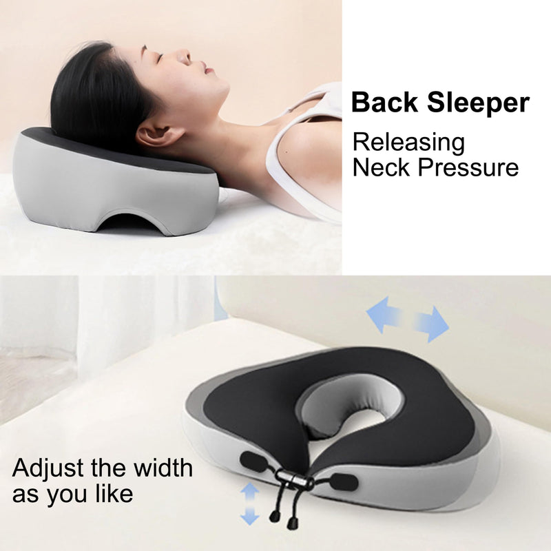 [Australia] - Massage Head Rest For Bed at Home, Bed Massage Head Holder, Face Down Pillow For Sleeping, Massage Table Headrest, Face Cradle, Post-Eye Surgery Recovery, Bamboo Charcoal Memory Foam Pillow Grey 