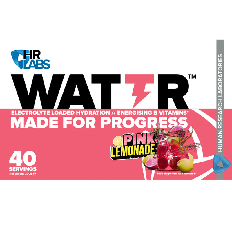 WATTR™ Electrolyte Loaded Hydration Powder with Energising B Vitamins. 40 Servings, 320g, 7 Great Tasting Flavours (320g, Pink Lemonade)