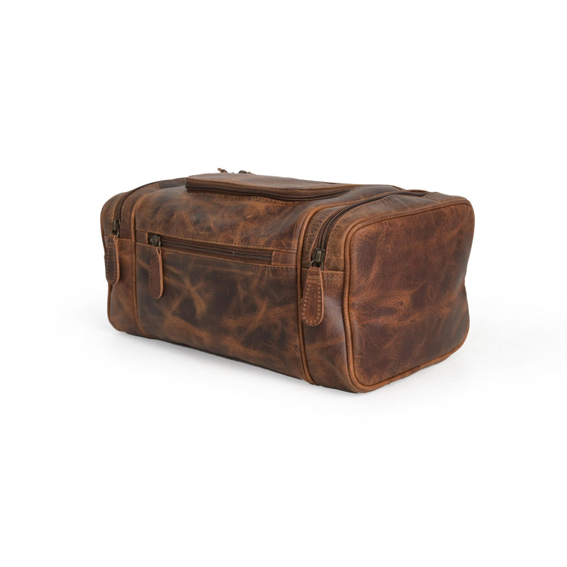 (13 inch Extra Large) Real Full Grain Leather Toiletry Bag for Men, Dopp kit with Waterproof Lining, Toiletries Organizer, Grooming Travel Bag Pouch, Bathroom Shaving Kit Zipper Bag (13 inch) Extra Large Size