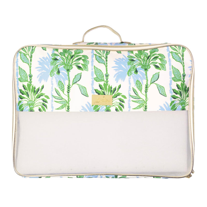 Lilly Pulitzer Packing Cubes Set of 3, Swayin in the Breeze | Resort Ready Polyester & Mesh Suitcase Luggage Organizers in 3 Sizes with Metallic Leatherette Trim & Handles for Travel