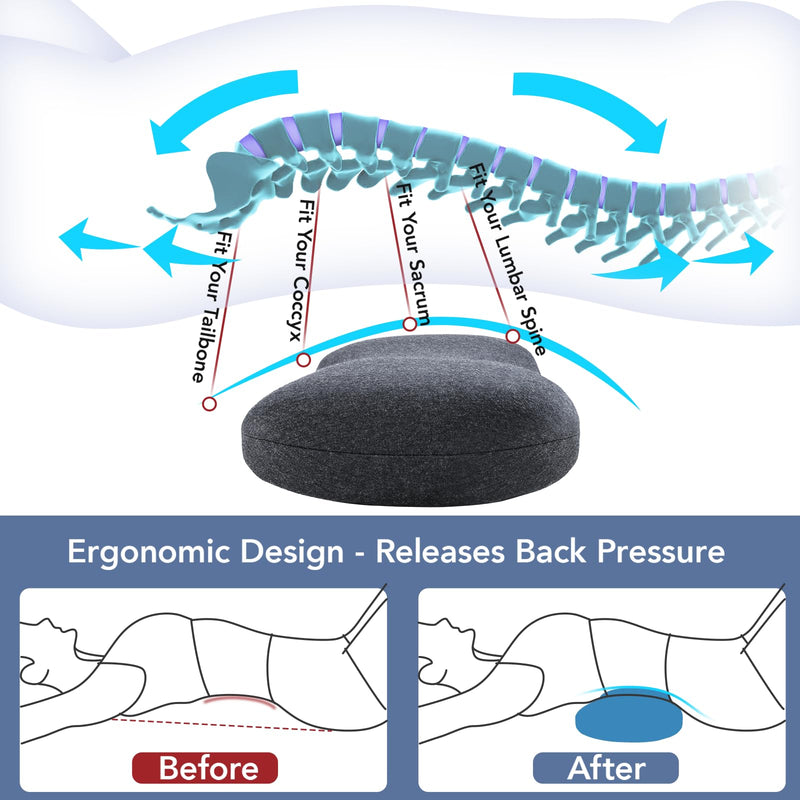 [Australia] - Lumbar Support Pillow for Sleeping Memory Foam Lumbar Pillow for Lower Back Pain Relief Back Support Pillow for Side,Back and Stomach Sleepers-Bed Wedge Bolster Pillow Bed Rest Pillow Standard 