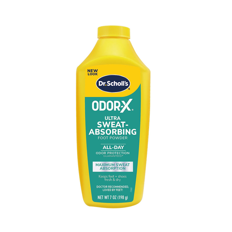 Dr. Scholl's ODOR-X FOOT ODOR PROBIOTIC SPRAY, 4 oz // Immediately Eliminates The Worst Odors & ULTRA-SWEAT ABSORBING FOOT POWDER, 7 oz // Maximum Sweat Absorption