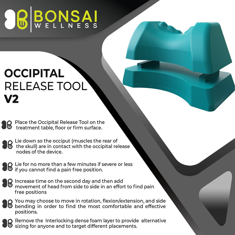 [Australia] - Occipital Release Tool 2.0 - Cervical Traction for Neck and Shoulder Pain Chiropractic Alignment Pivot Device for Trigger Point Therapy Headaches Migraine and Stress (Seafoam) Seafoam 