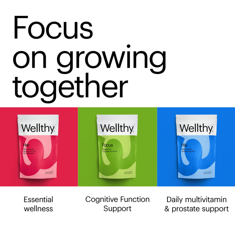 Wellthy Focus Cognitive Function, Focus, and Memory Supplement for Memory, Creativity, and Motivation (30 Days)