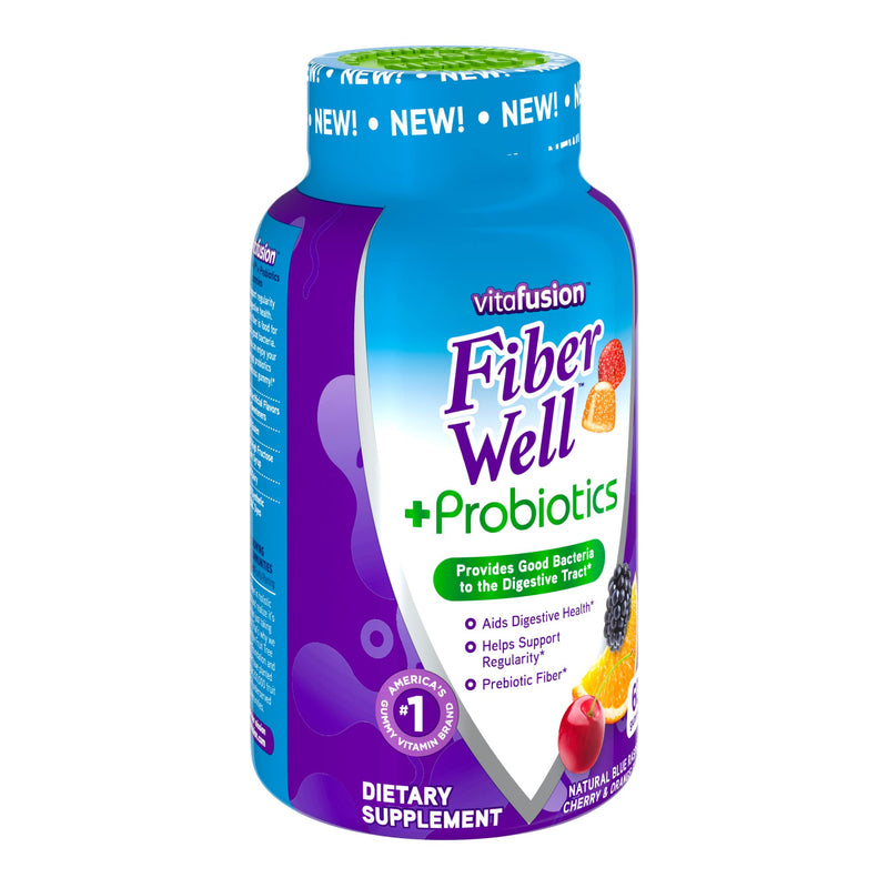 [Australia] - Vitafusion Fiber Well + Probiotics Gummies for Adults, 60 Count Nutritional Supplement 