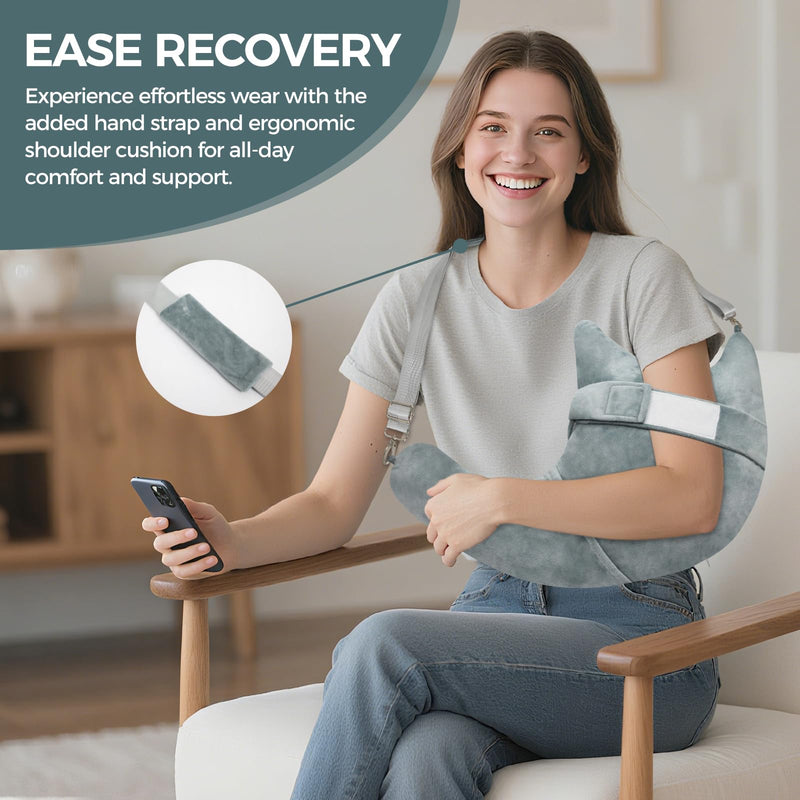 [Australia] - Shoulder Surgery Pillow, Rotator Cuff Pillow, Side Sleeper Pillow with Pocket & Adjustable Strap, Arm Support for Injury, Post-Op Care, Pain Relief (Dusty Green) 