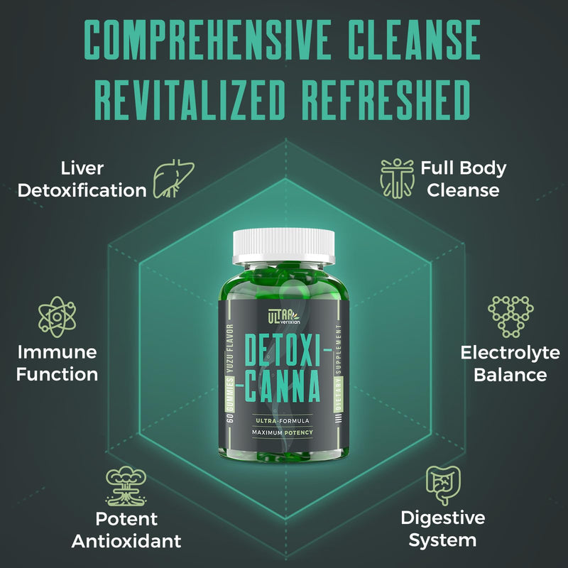 Detox Cleanse Gummies - Liver, Gut, Kidney Cleanse Detox & Repair, Rapid & Effective Full Body Cleanse Best for Women and Men with Milk Thistle - Natural Plant-Based Detox Supplement, 60 Gummies 60 Count (Pack of 1)