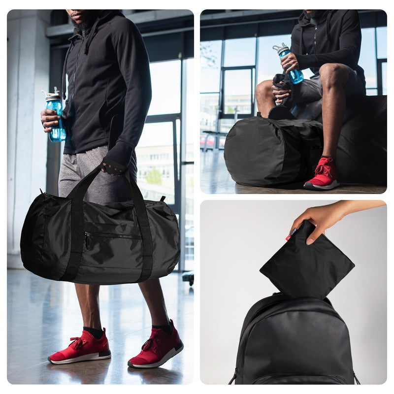pack all Travel Accessories Bundle | 1 x 45L Foldable Duffel Bag (Black) & 1 x Foldable Shoe Bag (Black)