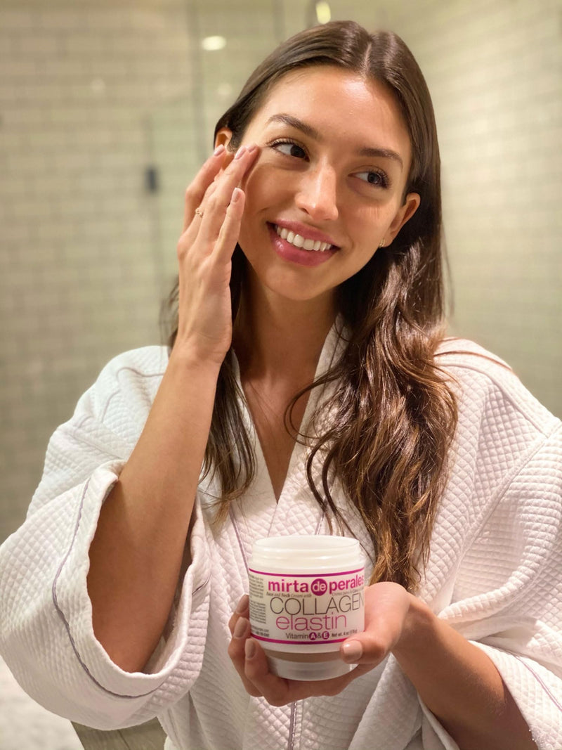 Mirta De Perales Collagen Elastin Face & Neck Cream | Vitamins A & E 4 Ounce (Pack of 1)