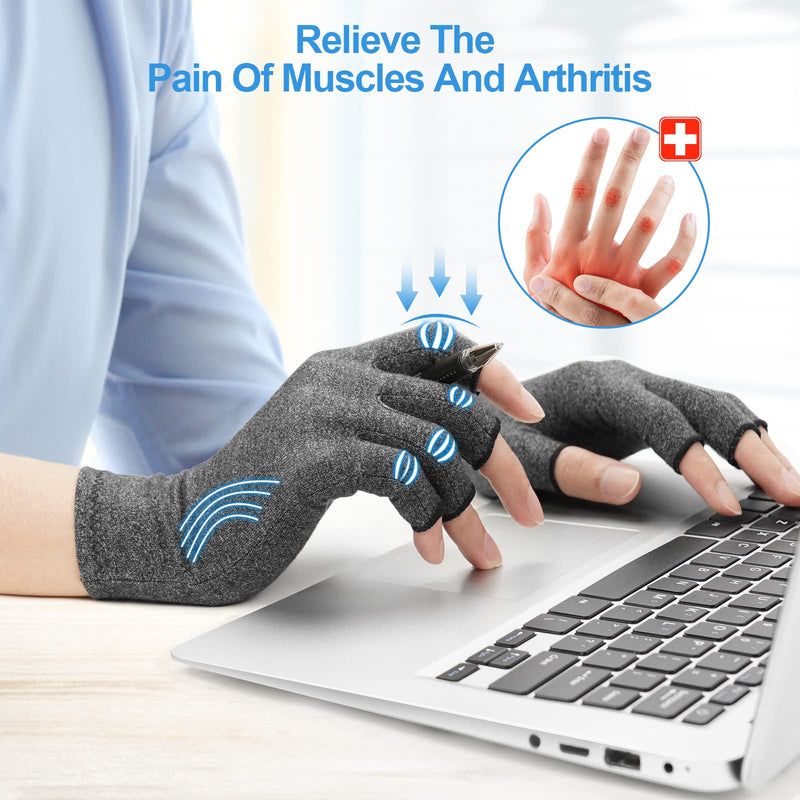 [Australia] - Arthritis Gloves for Women Men, Arthritis Pain Relief Gloves Fingerless Gloves Hand Warmers Gloves Compression Gloves Small 