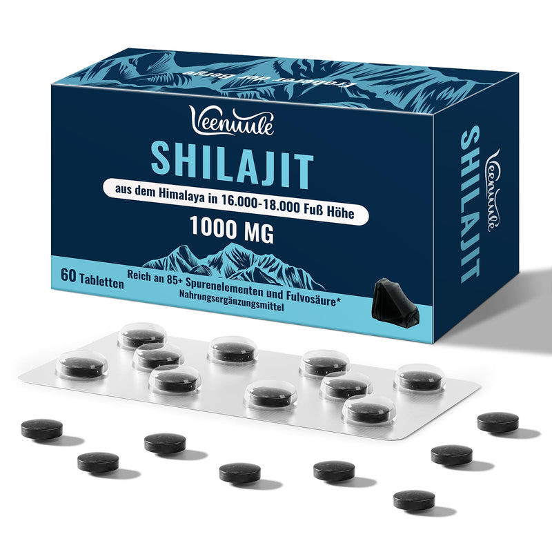 [Australia] - Shilajit tablets, 30,000 mg high dosage, high potency, pure gold quality, rich in fulvic acid and over 85 trace elements, 1000 mg per serving (60 tablets) 