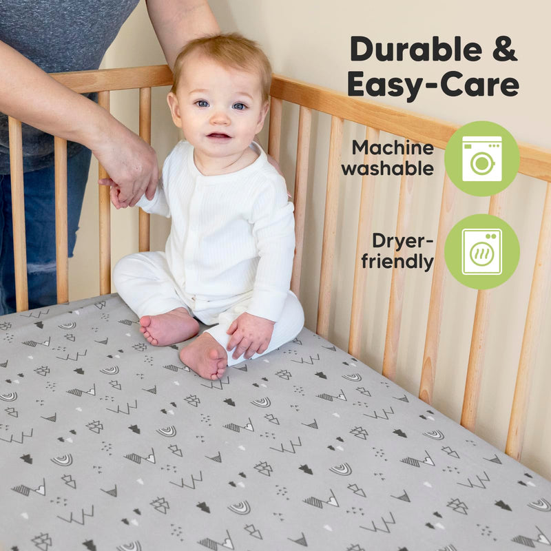 [Australia] - 2-Pack Organic Crib Sheets for Boys, Girls - Jersey Fitted Crib Sheet, Baby Crib Sheets Neutral, Crib Mattress Sheet, Cotton Crib Sheets, Breathable Crib Sheet, Baby Mattress Sheets (Woodland) Woodland 