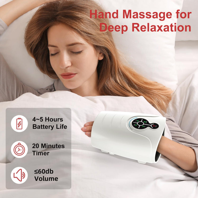 [Australia] - AERLANG Birthday Gifts for Women Husband Gifts Hand Massager Hand Massage Machine with Heat and Compression Electric Hand Massager for Arthritis and Carpal Tunnel Cordless Massagers, Gift for Men mom New touch screen 