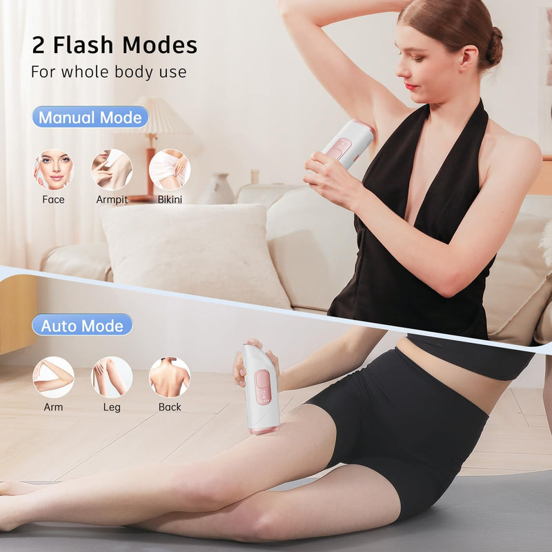 [Australia] - Laser Hair Removal,Laser Hair Removal for Women, 999999 Flashes,Hair Removal Device,ipl laser hair removal for Facial Legs Arms Whole Body Use (White-Rose Gold) 