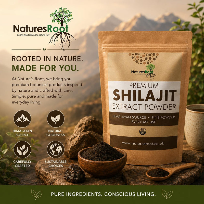 Nature’s Root Premium Shilajit Powder 125g - Ayurvedic Medicine | Indian Himalayan Supplement | Natural Energy Booster | Vegan