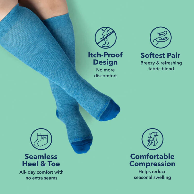 [Australia] - Wellow Wide Calf Compression Socks, Knee High Support, Fit for Men & Women, 18-25 mmHg, Made with Viscose from Bamboo Medium Sesame - Twist 