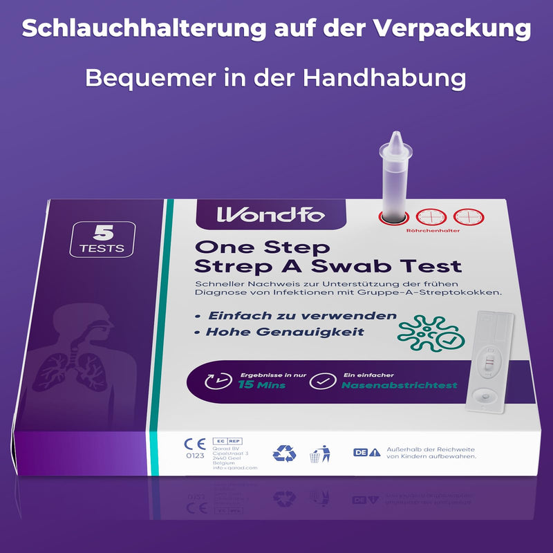 [Australia] - Wondfo Streptococcal Rapid Test 5x Strep A Test Scarlet Fever Rapid Test Group A Streptococcal Antigen Test Strep A Test Kit 