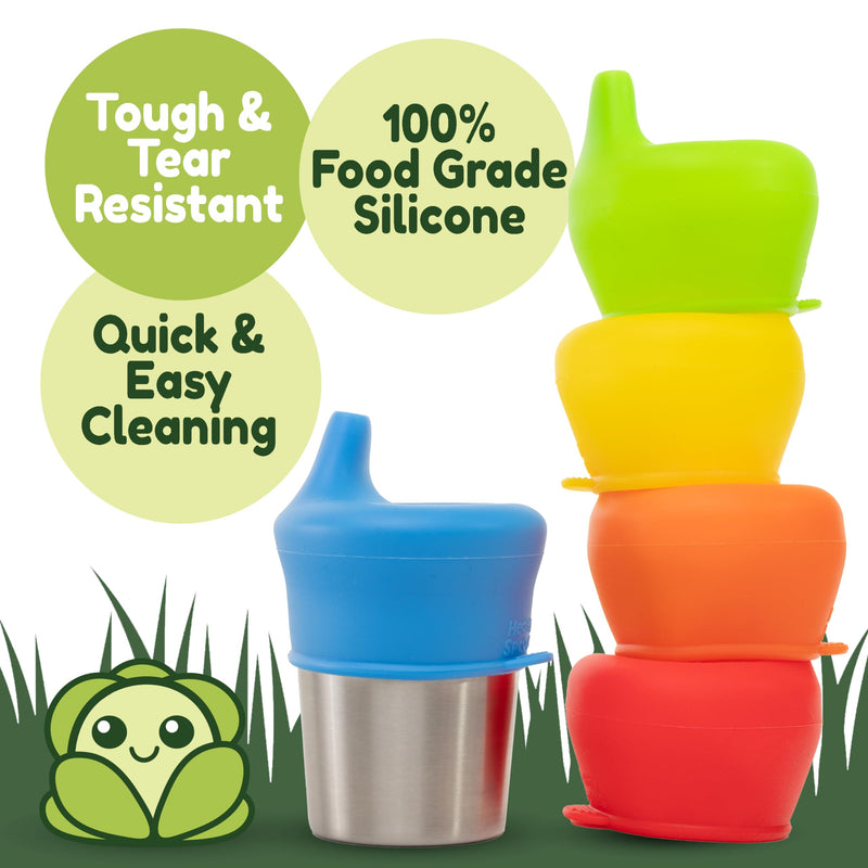 [Australia] - Sippy Cup Lids by Healthy Sprouts - (5 Pack) – Spill Proof Silicone Sippy Lids That Fit Any Cup - Great for Toddlers, Infants, Babies (Red, Blue, Yellow) Red, Blue, Yellow 