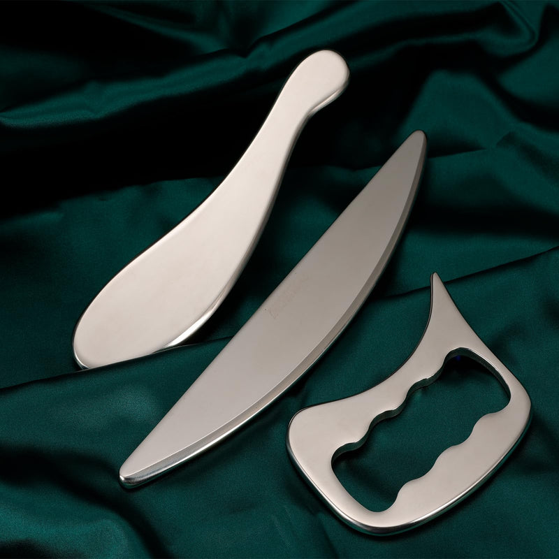 [Australia] - Gua Sha Stainless Steel Muscle Scraping Tool Back Massager for Chiropractor Physical Therapy Myofascial Relaxation B B back stainless steel massager 