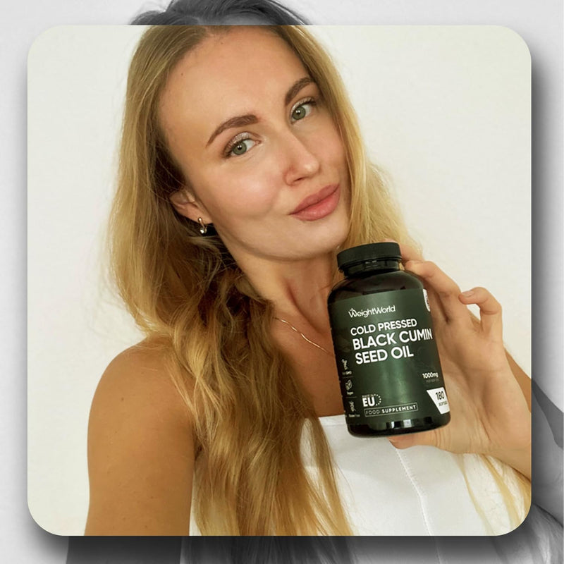 Black Seed Oil 1000mg - 180 Softgels - 6 Months Supply - Cold Pressed Black Cumin Seed Oil Capsules - 1-a-Day - Vegan-Friendly - Source of Thymoquinone & Omega Fatty Acids - Nigella Sativa Supplement