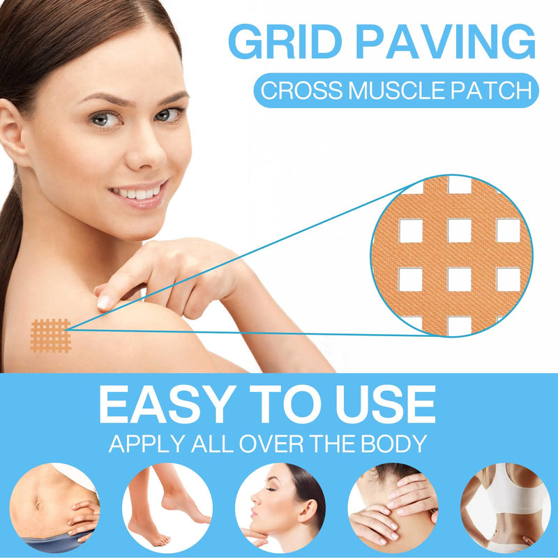 [Australia] - BARAKYEG grid tape 192 pieces, grid plaster set in 3 sizes (108x S, 72x M, 12x L) mix pack, acupuncture plaster cross tape grid plaster with tweezers, scar plaster, self-adhesive strong, cross tapes, colorful 