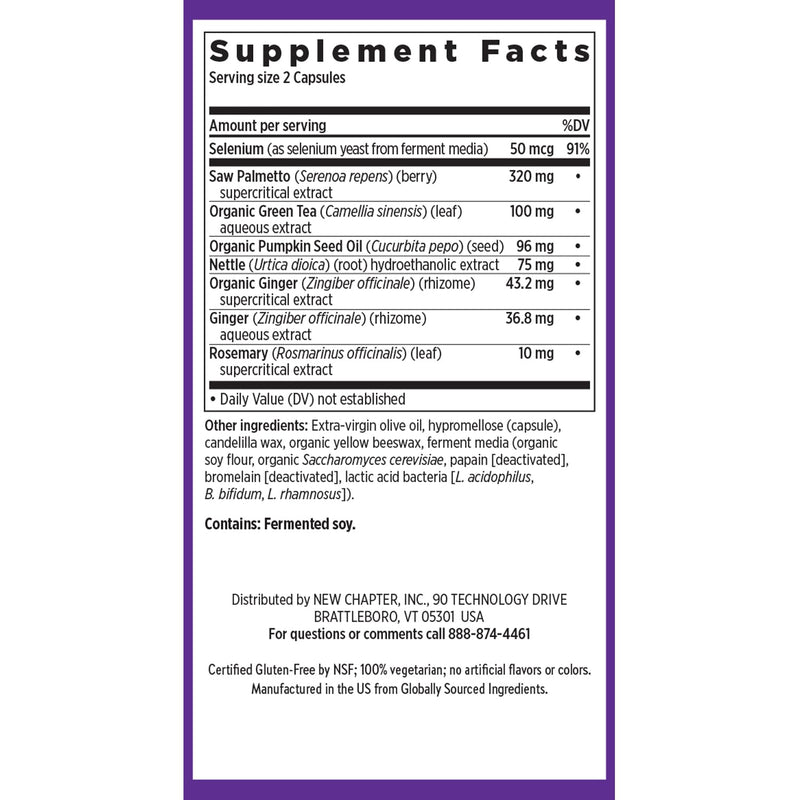 [Australia] - New Chapter Prostate Supplement - Prostate 5LX‚Ñ¢ with Clinical Strength Saw Palmetto + Fermented Selenium for Men‚Äôs Wellness - 180 ct Vegetarian Capsule 180 Count (Pack of 1) 