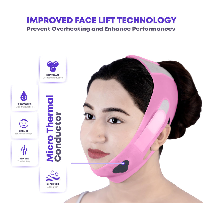 Silicone V Line Face Lifting Mask with Adjustable Double Chin Strap for Women Purple
