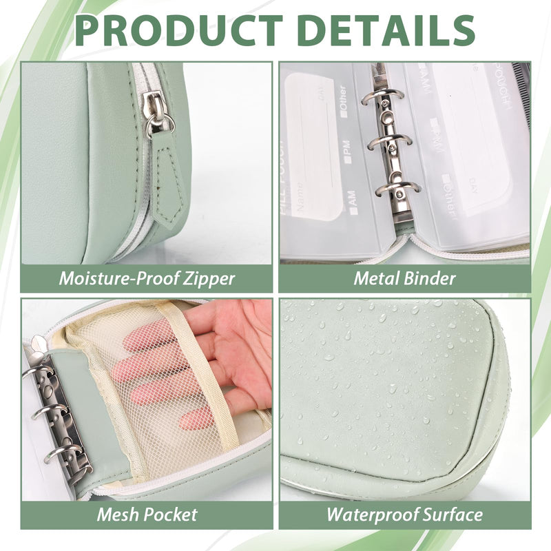 A8 Waterproof Pill Pouch Set-14pc Bags Inside,Pill Organizer Set for Travel | Waterproof Travel Pill Organizers,Leakproof Reusable Zippered Storage Case for Fish Oils, Vitamins