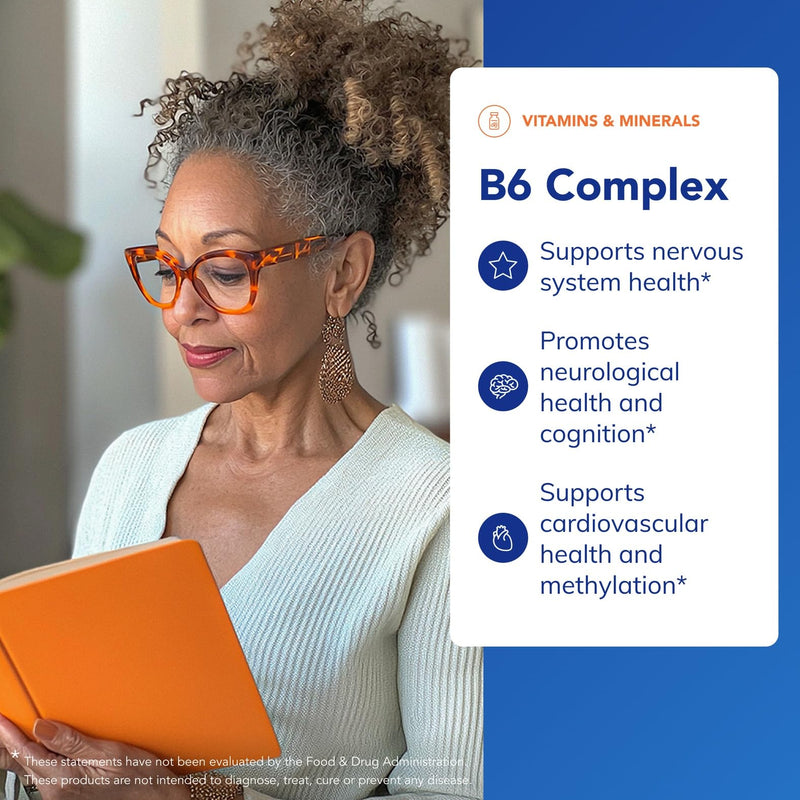 Pure Encapsulations B6 Complex, 60 Capsules | Supports Nervous System and Brain Health*, Includes B Vitamins, Contains Enriched Vitamin B6, Non-GMO and Gluten-Free 60 Count (Pack of 1)