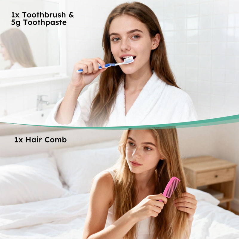 [Australia] - Disposable Toothbrushes with Toothpaste and Comb in Bulk, Individually Wrapped Soft Bristle Travel Size Basic Hygiene Kits, for Travel Hotel Camping Charity Homeless Shelter Donation in 5 colors (25) 25 