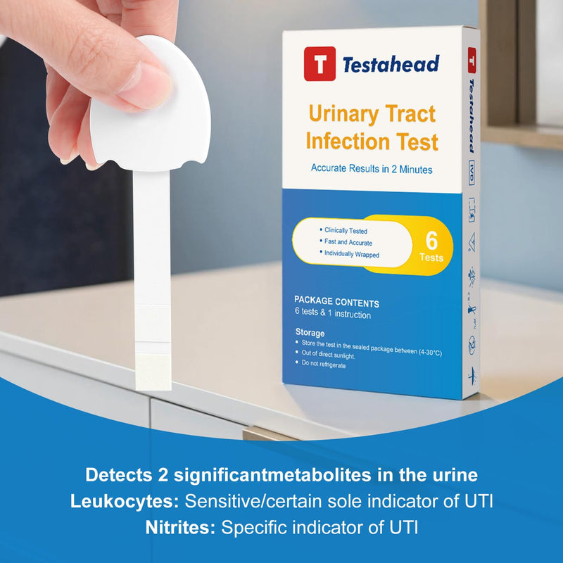 [Australia] - UTI Test Strips (6 Pack) | Detect Leukocytes, Nitrites & Blood in Urine | 99% Accurate Results in 2 Min | Discreet & Easy Home Use 