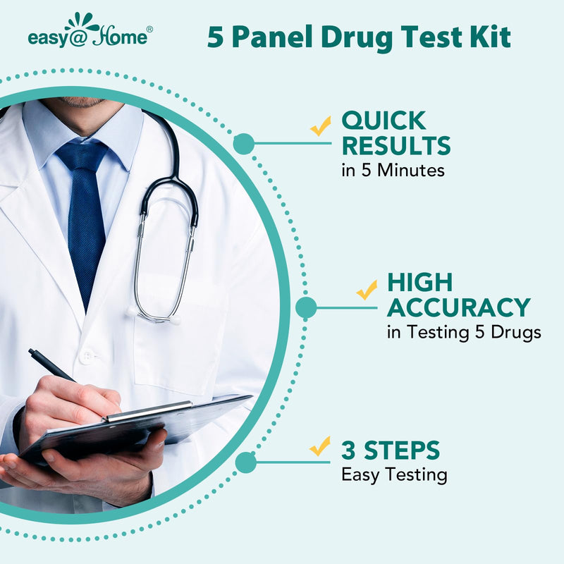 Easy@Home Multi-Drug Screen Test: (12 Pack) at Home Drug Testing Kits Detecting Amphetamine Oxazepam Cocaine Morphine Cannabinoids Human Urine Sample Only - #EDOAP-754 12 Pack